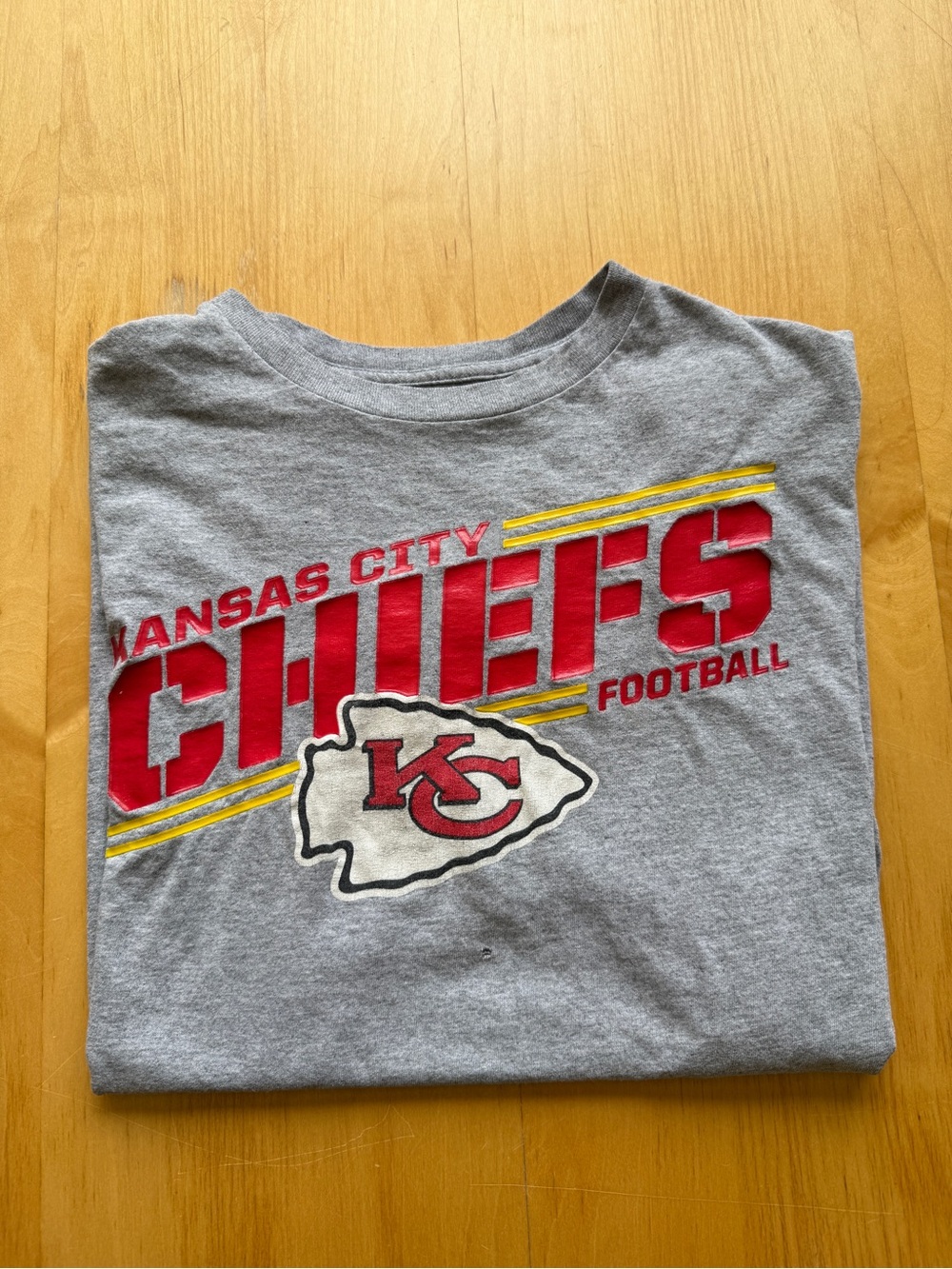Kansas City Chiefs NFL Team Apparel Graphic T Shirt Gray Mens XL Football Tee